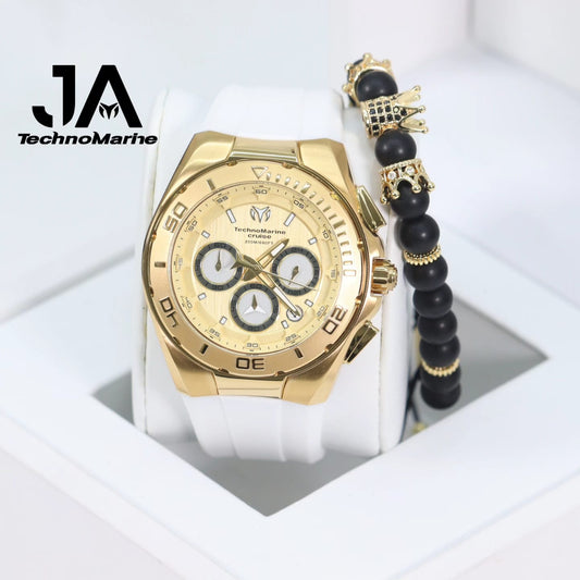 Technomarine Cruise Steel Quartz Men's Watch - 45mm Stainless Steel Gold and Gold
