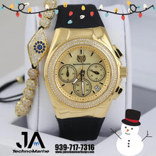 Cargar imagen en el visor de la galería, 2021 TechnoMarine  Pave 40mm Para (Mujer )Gold &amp; Gold
