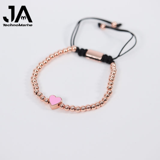 Pulsera De Corazón Rosita Mujer Rose Gold Ajustable Stainless Steel
