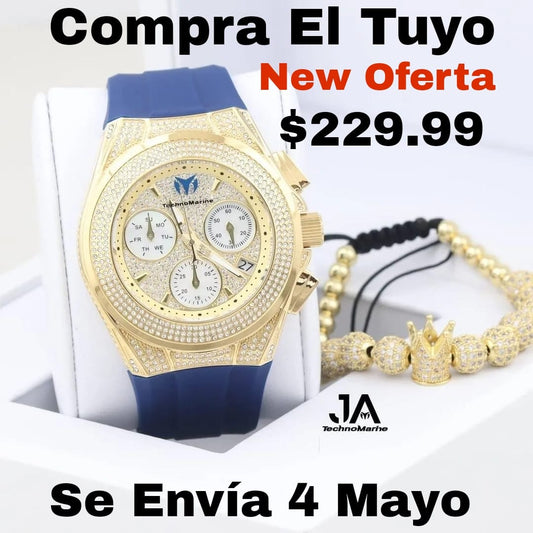 TECHNOMARINE (Pave) Cruise Collection Swiss Machine Gold Color One Free Bracelet
