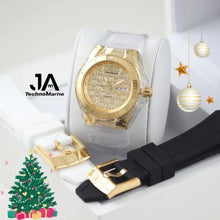 Load image into Gallery viewer, Technomarine Monogram 40mm Tri Strap Clear, Bench, Black
