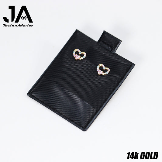 Zirconias De Corazon En 14k