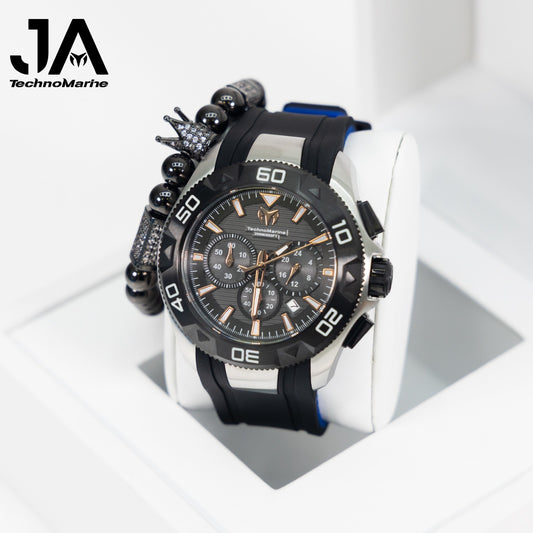 Technomarine UF6 Chronograph Date Quartz Black Dial Men's Watch 48mm