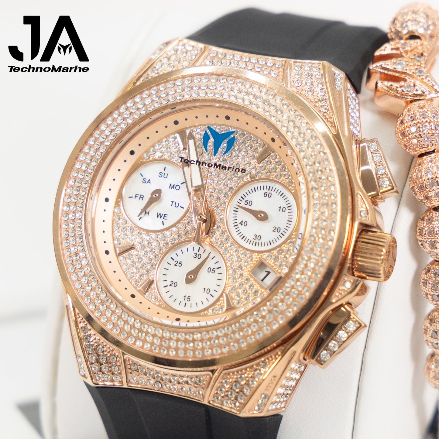 Technomarine custom Cruise Pave Unisex 45mm Rose gold Watch 