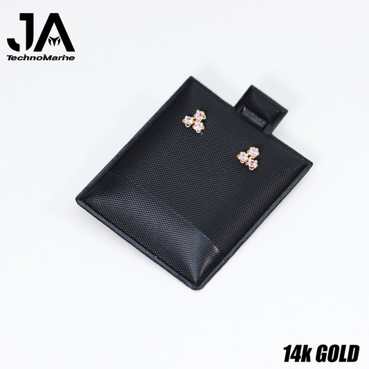 Zirconias Tres Piedras Violeta Claro 14k