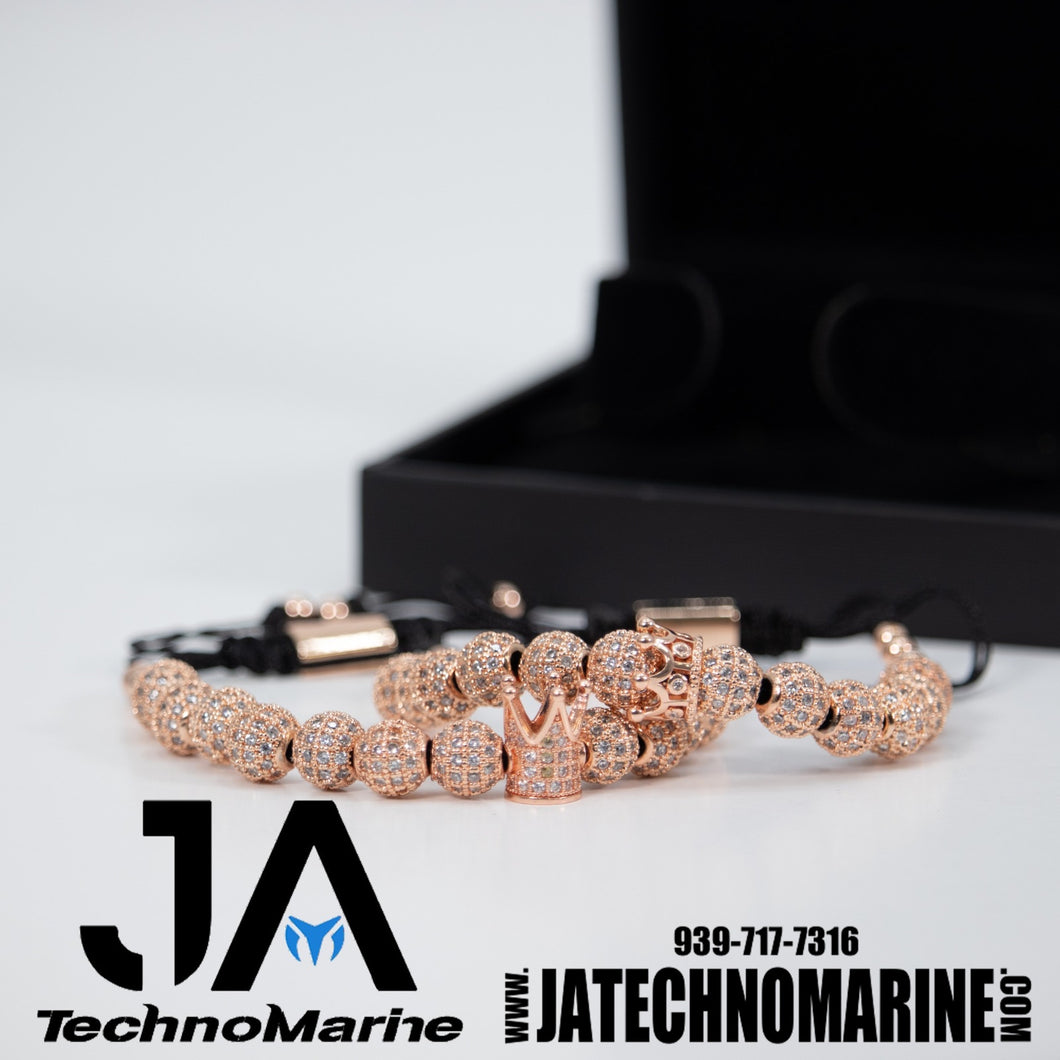 Set De Pulseras Rose Gold De Dos Ajustable