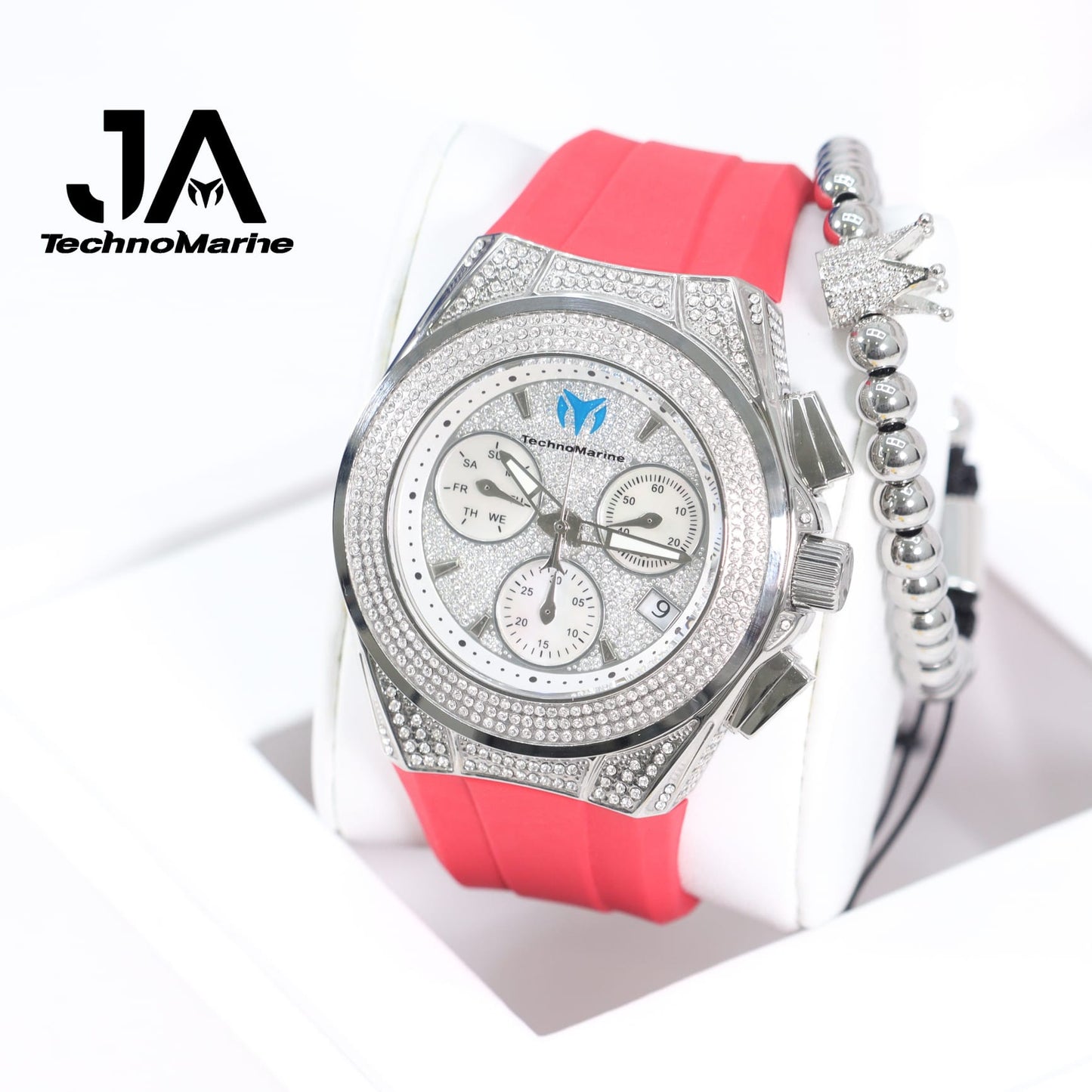 TECHNOMARINE (Pave) Cruise Collection Swiss Machine Silver Color One Free Bracelet