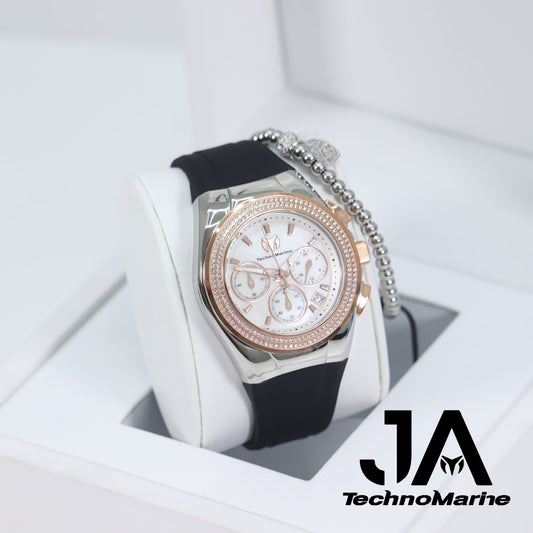 TechnoMarine Pave 40mm Para (Mujer ) Silver