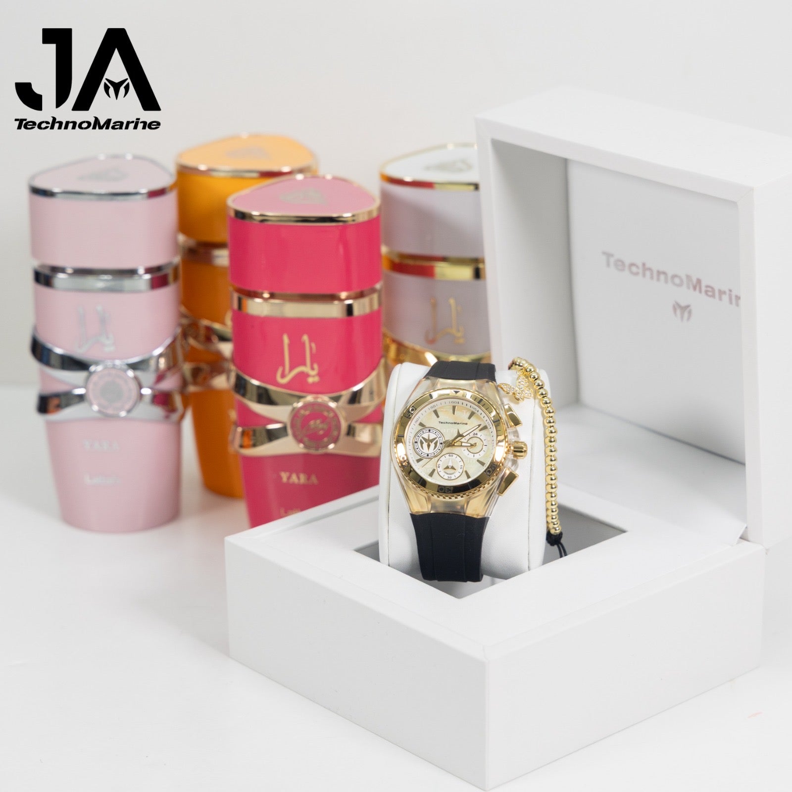 Combito Technomarine California Mujer Cruise Quartz Watch Gold 40mm + Perfume + Pulsera