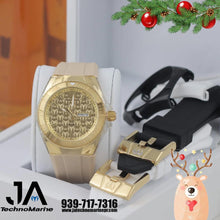 Cargar imagen en el visor de la galería, Technomarine Cruise Monogram 46mm &gt;&gt; Con 3 Correas &gt;&gt; Blanca, Negra Y Crema Hebilla Custom
