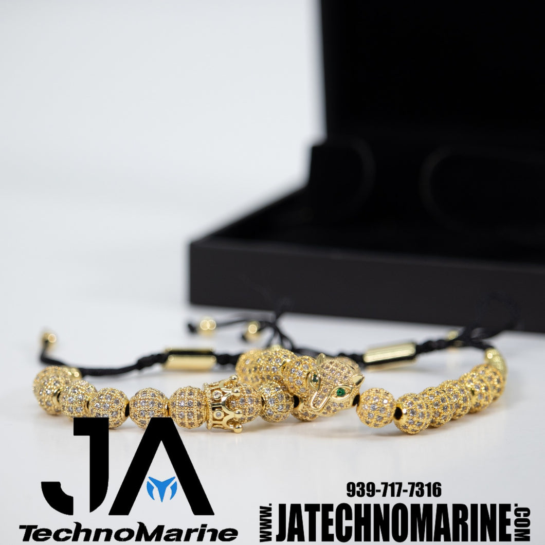 Set De Pulseras Oro De Dos Ajustable
