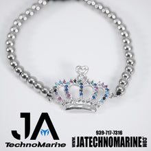 Cargar imagen en el visor de la galería, Pulsera De Corona Mujer Ajustable Silver Stainless Steel
