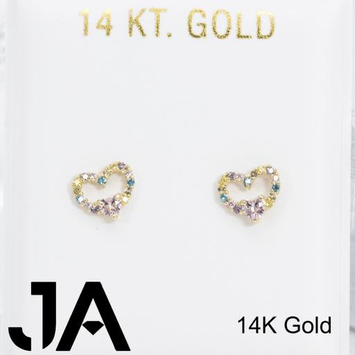 Zirconias De Corazon En 14k