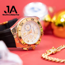 Cargar imagen en el visor de la galería, Technomarine Hombre Cruise California Men&#39;s Watch w/ Metal, &amp; Oyster Dial + Pulsera Cubana baño 14k
