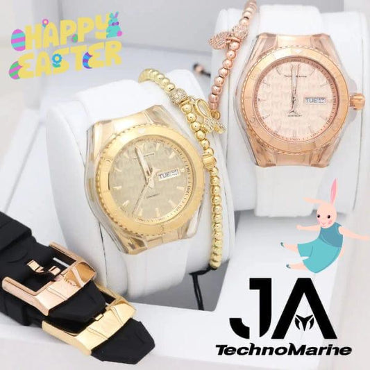Set Of Two TechnoMarine One Cruise Monogram 40mm Two Straps One White Black And Second TechnoMarine Monogram 40mm Two Straps Two Bicel Ladies Shop Now