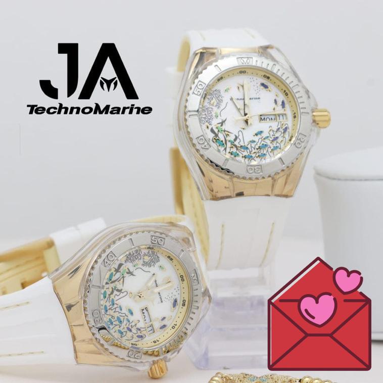 2×1 Dos TechnoMarine Women's 40mm Silicone  Band Steel Case Swiss Quartz Watch