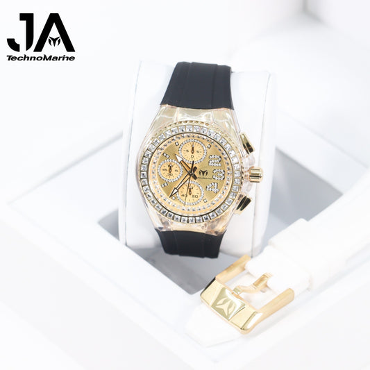 Technomarine  Cruise Glitz 40mm Gold with Stones Arrival Dos Correas