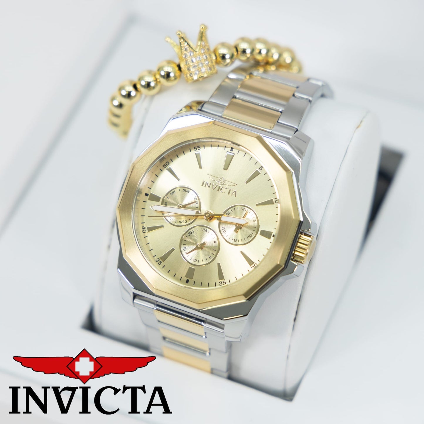Invicta Speedway Men's Watch - 42mm, Gold, Steel Una Pulsera GRATIS