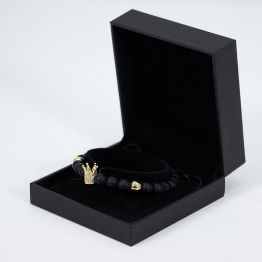 Gold and Black Color Adjustable Men's Bracelet