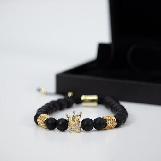 Black and Gold Adjustable Men's Bracelet