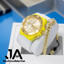 Cargar imagen en el visor de la galería, Technomarine Cruise Star Gold &amp; Gold 46mm Watch Una Pulsera Gratis Yellow
