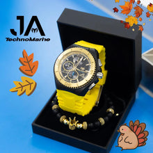 Cargar imagen en el visor de la galería, Technomarine 46 mm Cruise Jellyfish Chronograph Quartz Black And yellow Dial Watch Una Pulcera GRATIS
