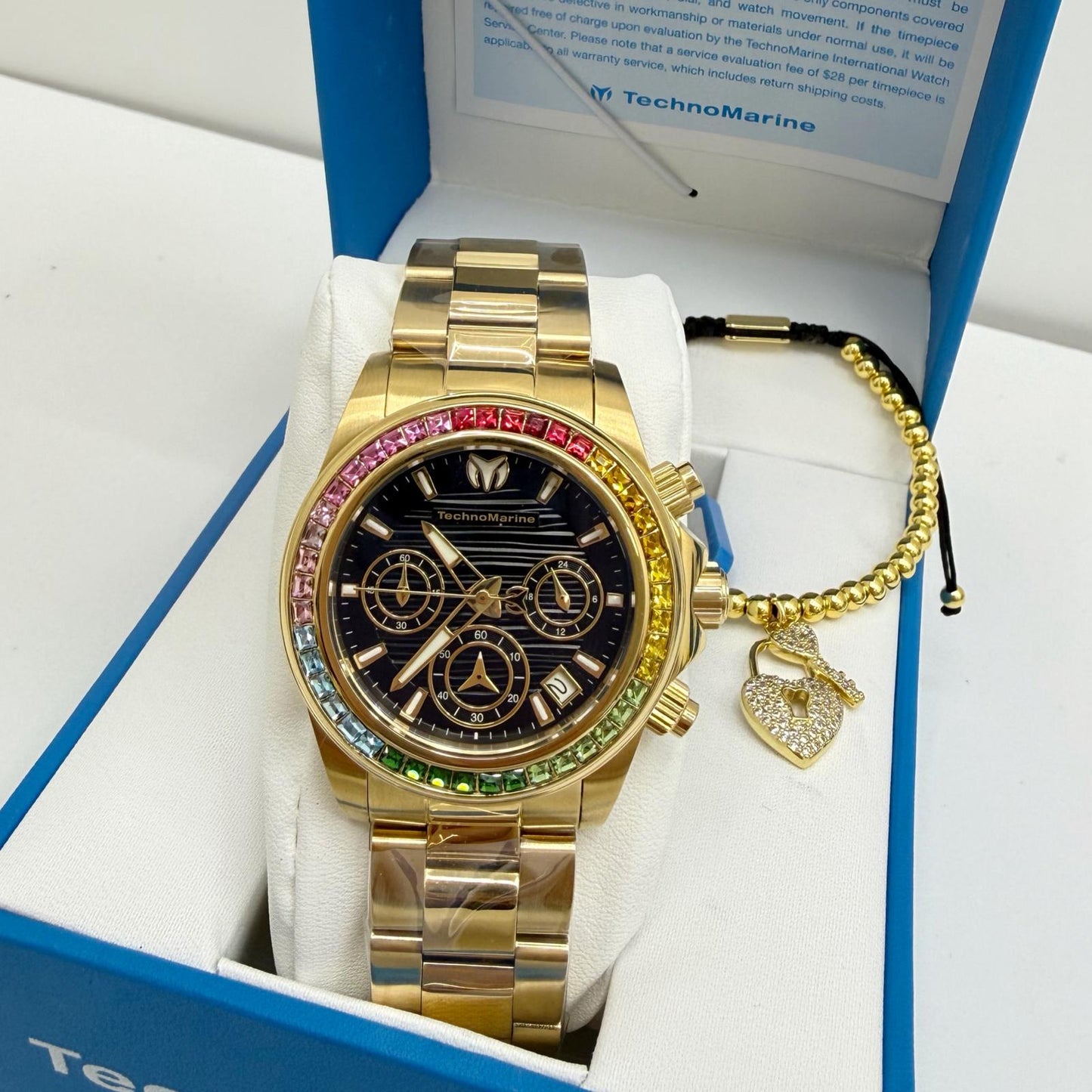 Technomarine Custom Rainbow Mujer Manta Ray Chronograph Quartz White Dial 38 mm