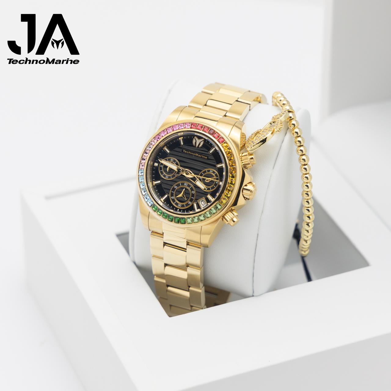 Technomarine Custom Rainbow Men Manta Ray Chronograph Quartz White Dial 42 mm