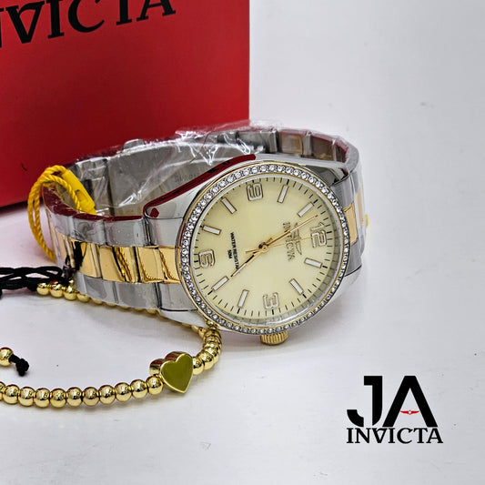 Invicta Specialty Unisex Watch w/ Mother of Pearl Dial - 38mm, Gold,