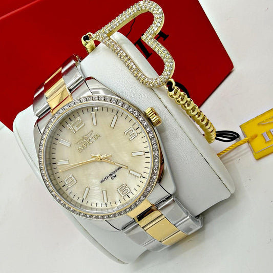 Invicta Specialty Unisex Watch w/ Mother of Pearl Dial - 38mm, Gold,