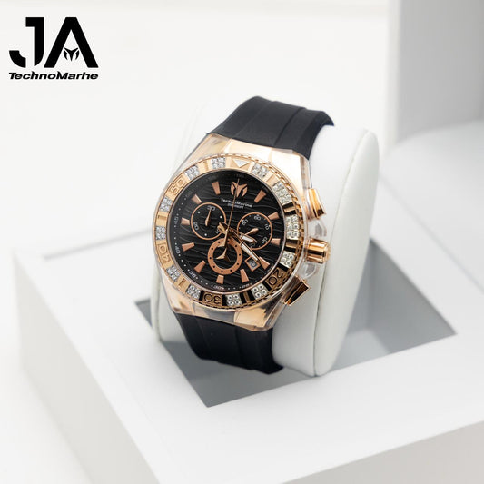 Technomarine Cruise Star Men's Watch Custom Vvs Moissanite- 46.65mm, Suizo Cristal de Zafiro Rose Gold