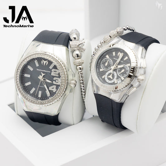 Set Dos Technomarine Cruise Monogram 42mm Silver with Stones, TechnoMarine Cruise California Women’s - 40MM Silver