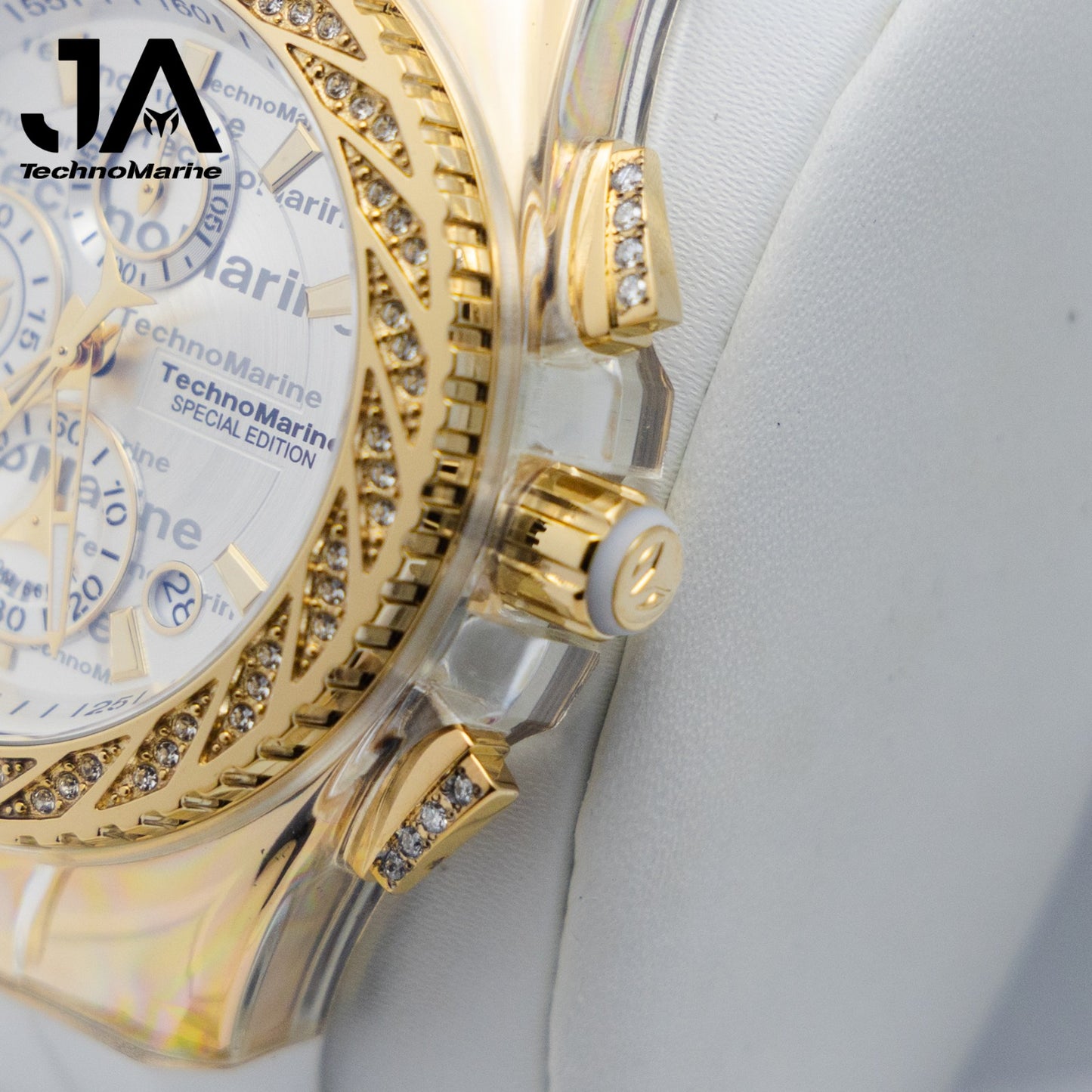 TechnoMarine Custom Cruise Glitz Men's Watch  45mm, Diamond Botones y Una Hebilla Custom