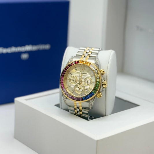Technomarine Custom Rainbow Men Manta Ray Chronograph Quartz White Dial 42 mm Custom
