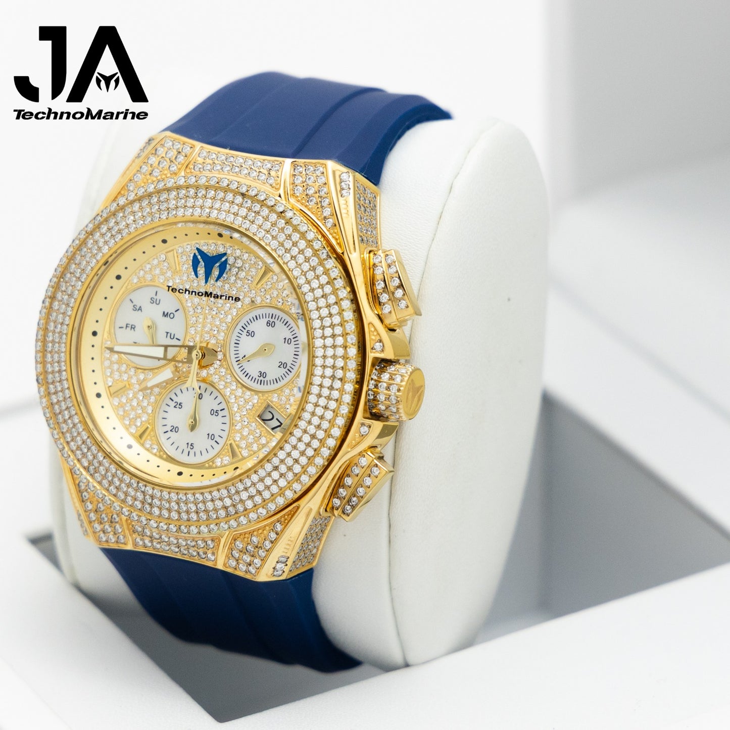 Technomarine Pave Cruise Maquina Suiza- Color Oro ,Incluye botones custom y Una hebilla custom Moissanite VVS