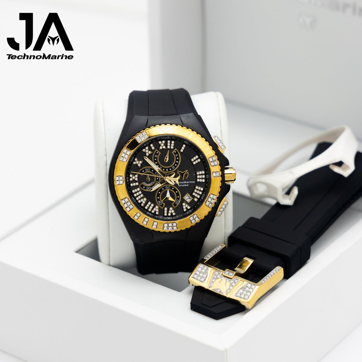 Technomarine Cruise Star Gold With Black Dial Custom, Dos hebillas custom