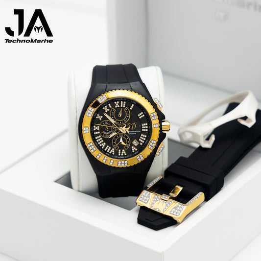 Technomarine Cruise Star Gold With Black Dial Custom, Dos hebillas custom