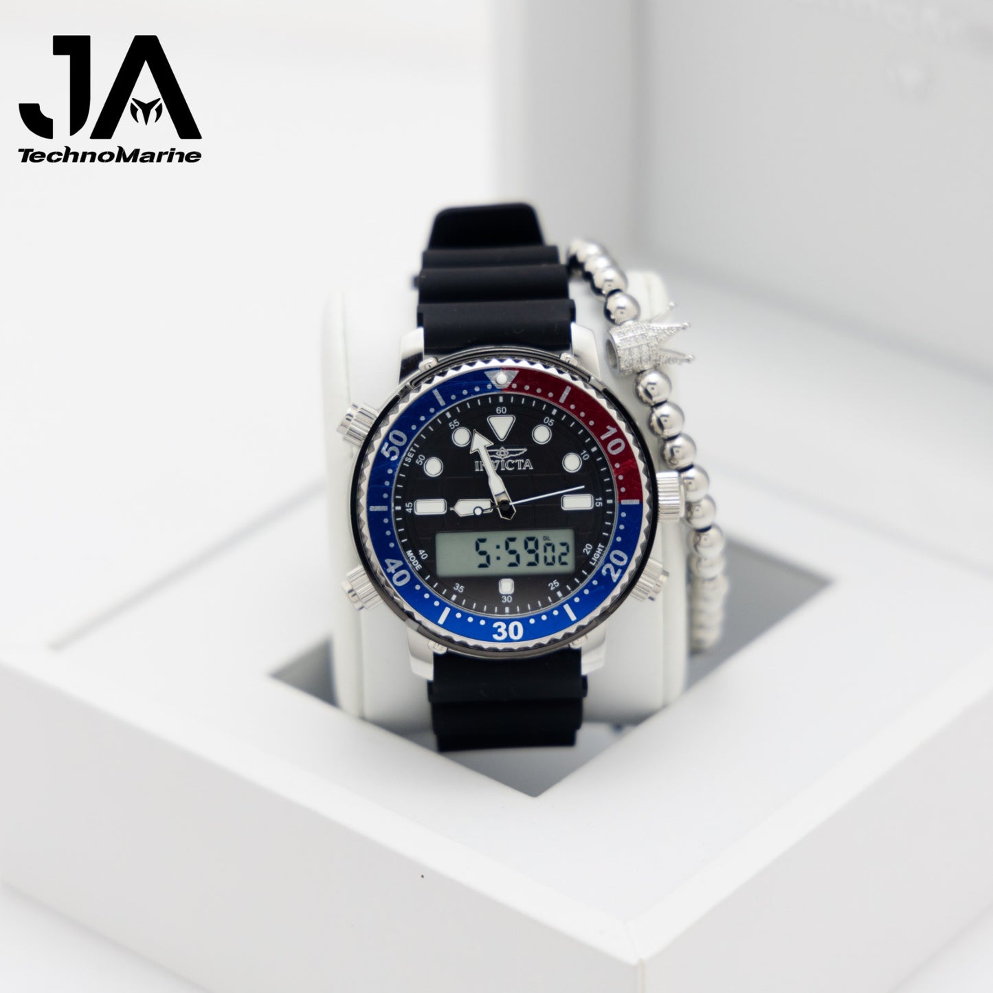 Invicta Pro Diver Digital Men's Watch - 46.5mm. Black Una Pulsera Gratis