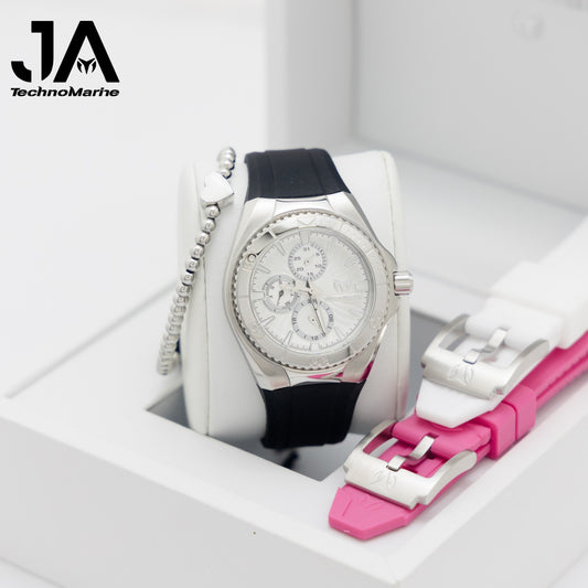 Technomarine 40mm Cruise Chronograph Quartz Silver  Dial Unisex Watch Una Pulsera Gratis