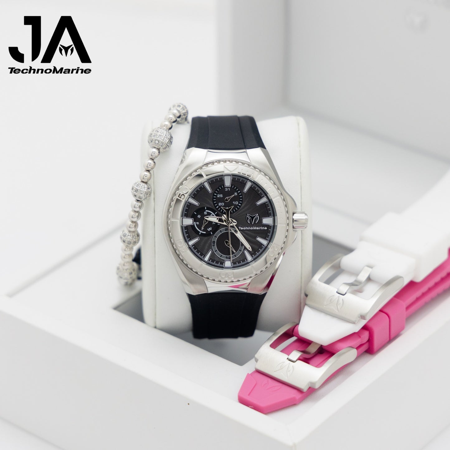 Technomarine 40mm Cruise Chronograph Quartz Silver  Dial Unisex Watch Una Pulsera Gratis