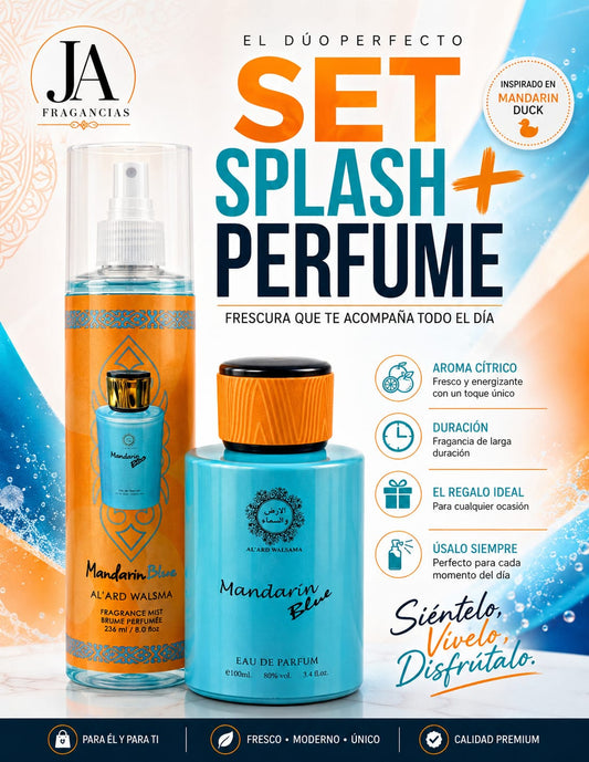 Set MANDARIN Blue 3.4oz + Aerosol + Splash 3.4 oz