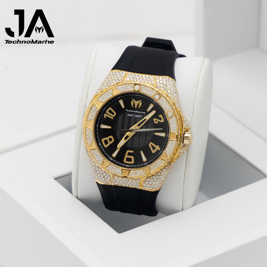TechnoMarine Lusso Mare Men's Watch - 44mm Vvs Moissanite Pulsera Incluida