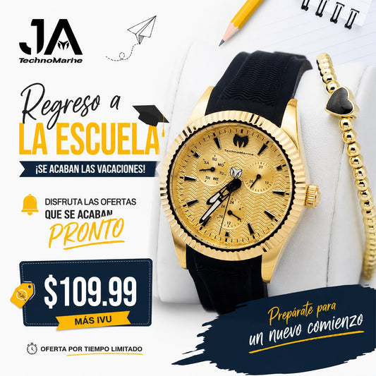TechnoMarine Sea Dream Unisex Watch - 38mm, Black Una pulsera gratis