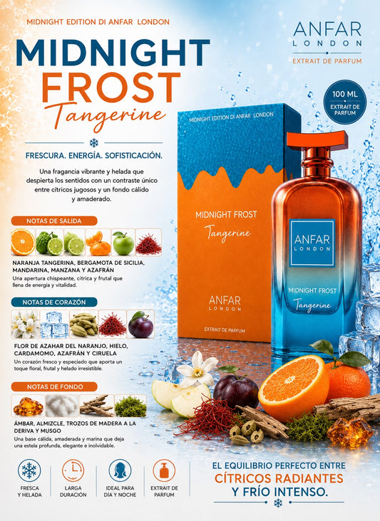 Midnight Frost Tangerine Anfar London para Hombres y Mujeres 3.4oz