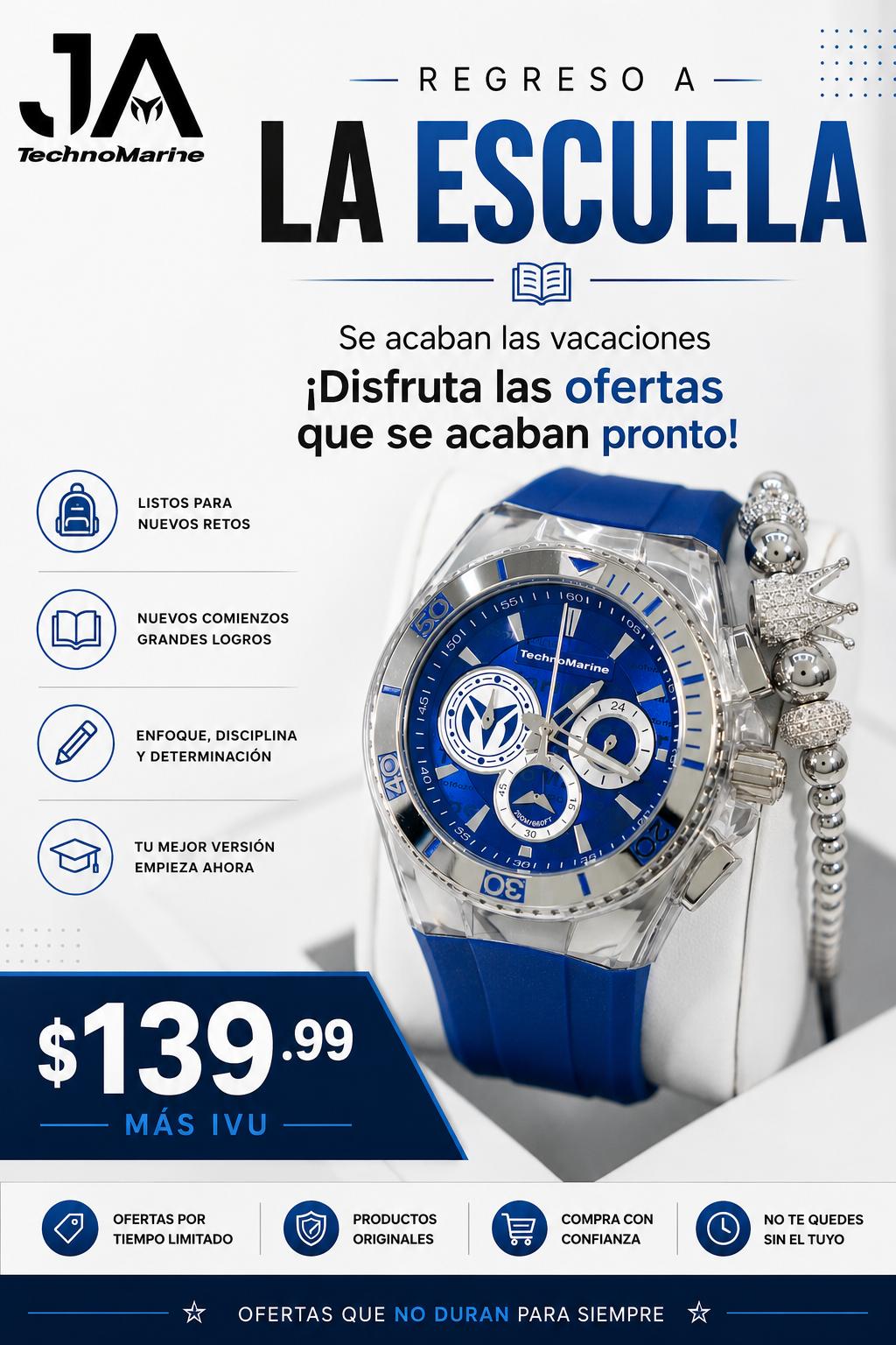 TechnoMarine Cruise California Men's Watch - 46.65mm, Blue Silver