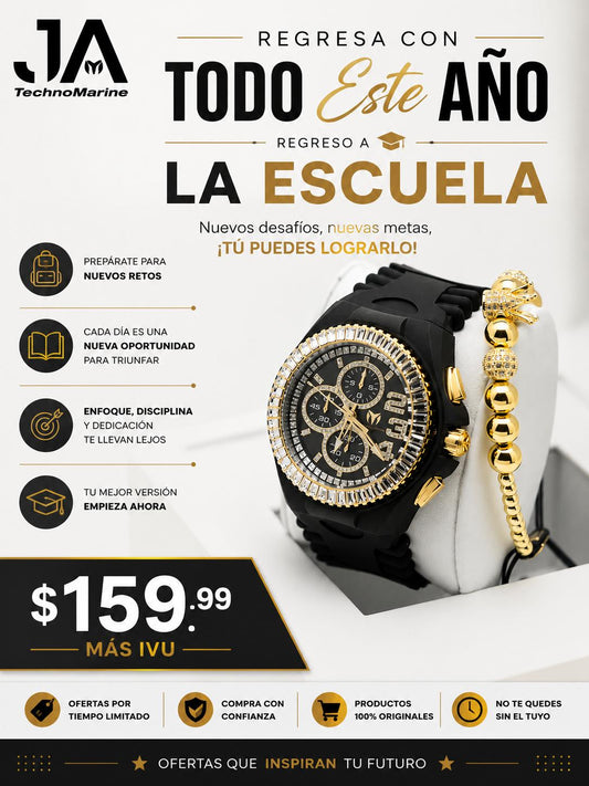 TechnoMarine Cruise JellyFish Men's Watch - 45mm, Black   Una pulsera gratis