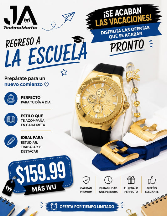 TechnoMarine Cruise California Men's Watch - 45mm, Black, White, Blue  Incluye 3 Correas, Negra, Blanca y Azul