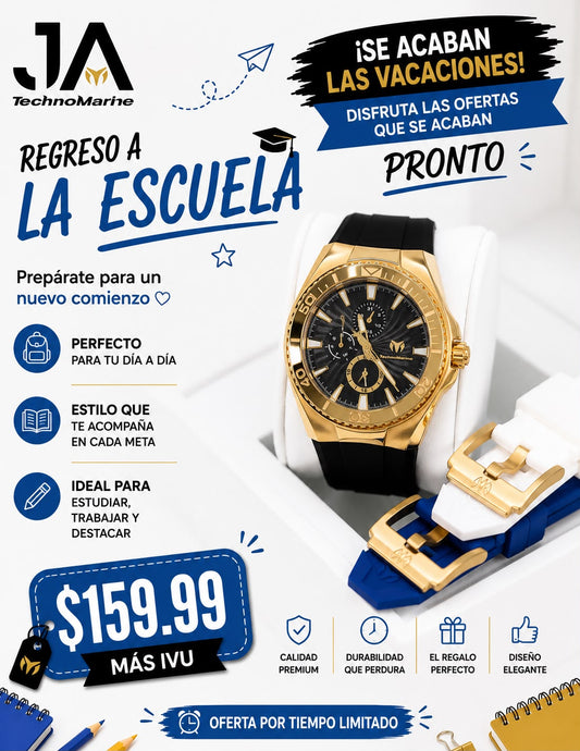 TechnoMarine Cruise California Men's Watch - 45mm, Black, White, Blue with + 5% De Descuento  Incluye 3 Correas, Negra, Blanca y Azul