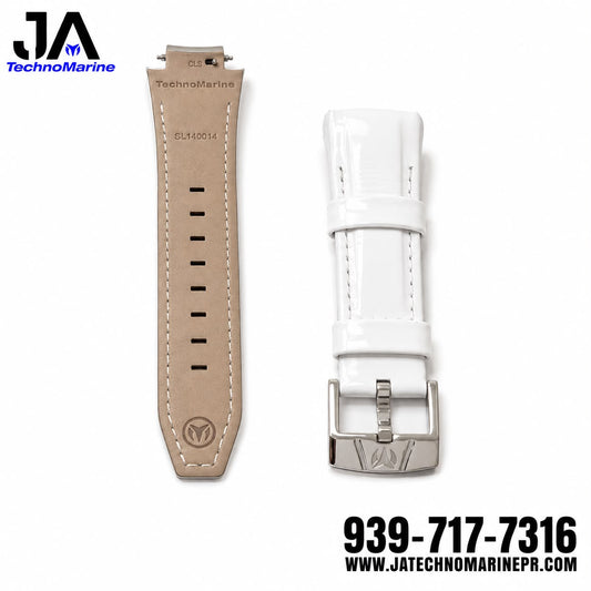 Correa Mujer  40 mm Pasador Blanco Cuero (White Leather) 100% Original