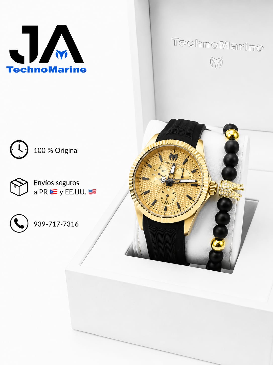 TechnoMarine Sea Dream Men Watch - 42mm Black Una Pulsera Gratis